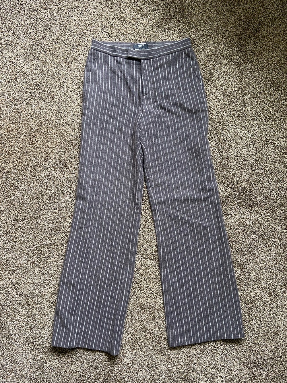 Vintage Philippe Adec Wool Brown Pinstripe Dress Pant Size 2